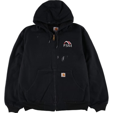 古着 カーハート Carhartt アクティブジャケット ダックフルジップパーカー USA製 メンズXL相当/eaa582246