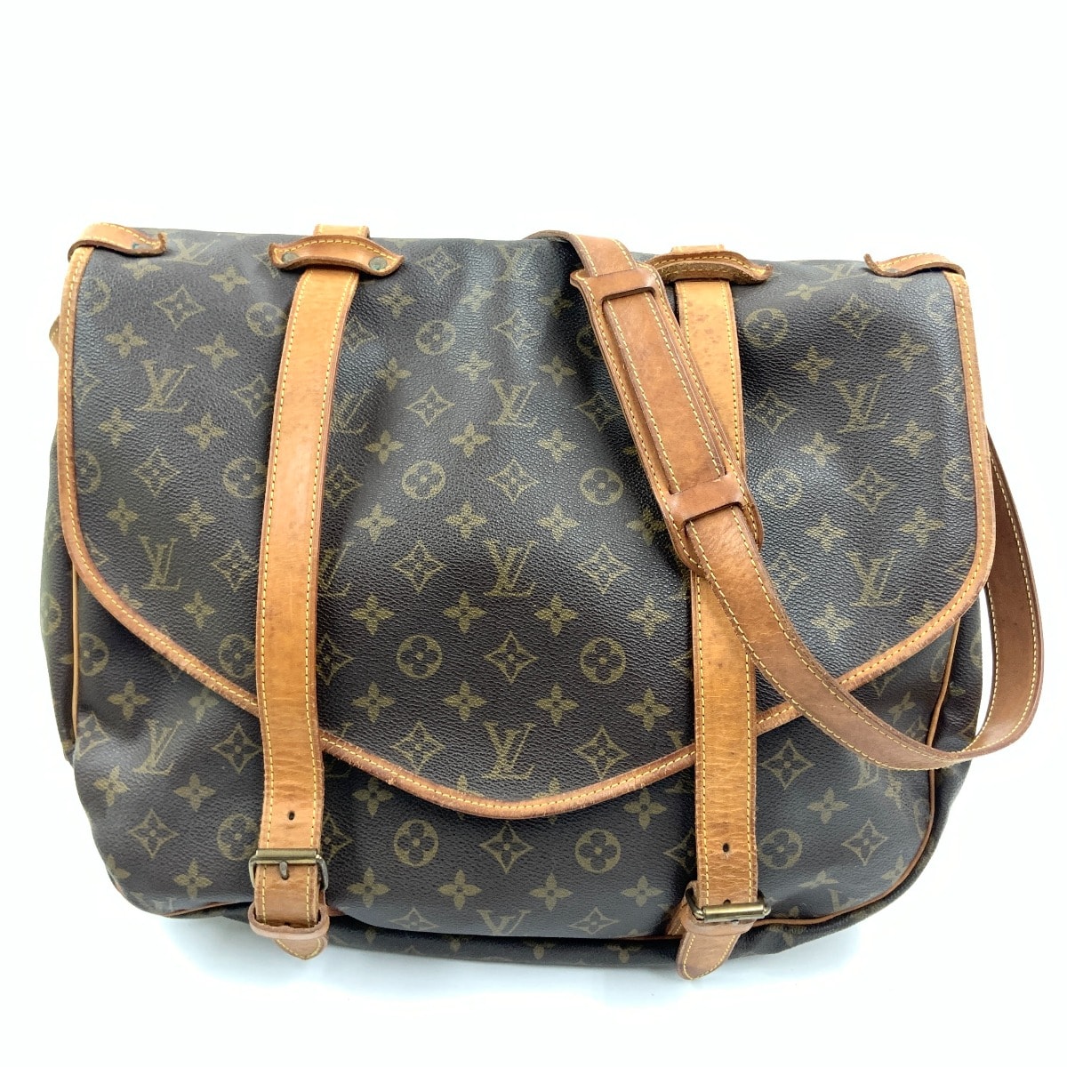 LOUIS VUITTON ルイヴィトン モノグラム ソミュール 43 ショルダーバッグ M42252 ブラウン