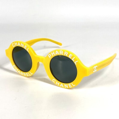 シャネル CHANEL ファレルウィリアムス PHARREL 71314A ロゴ めがね メガネ アイウェア 眼鏡 サングラス プラスチック イエロー 美品