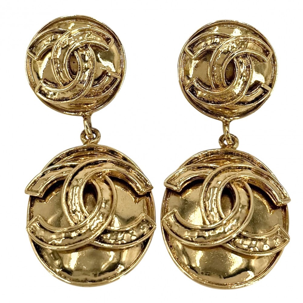 CHANEL シャネル イヤリング ココマーク スイング ヴィンテージ アクセサリー GP 94P ゴールド レディース 約42.3g【中古品】