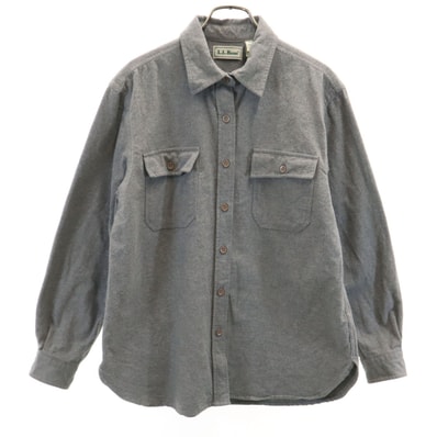L.L.Bean エルエルビーン 90s オールド 長袖 シャツ M グレー アウトドア