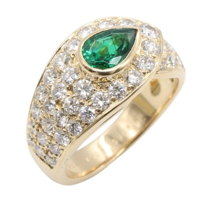 ヴァンクリーフ&アーペル Van Cleef & Arpels エメラルドダイヤ リング リング・指輪 ジュエリー K18(イエローゴールド) ダイヤモンド エメラルド レディース ゴールド系 / グリーン系 / クリア系 【中古】