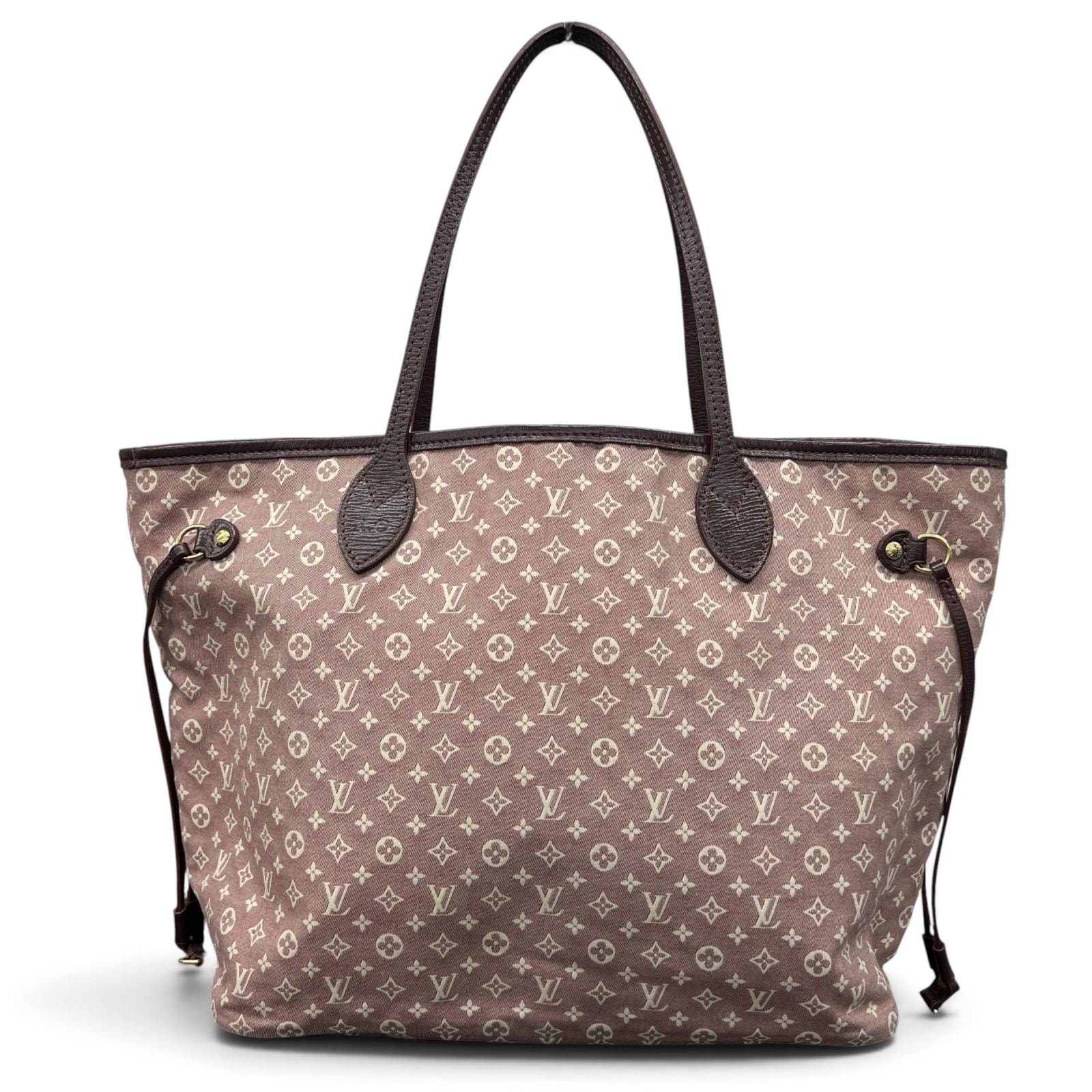LOUIS VUITTON 美品 ルイヴィトン ネヴァーフルMM モノグラムイディール トートバッグ M40515 ※イニシャル刻印あり キャンバス レザー CA1122 セピア アイボリー ハンドバッグ ショッピングバッグ LV ABランク 中古 鑑定済