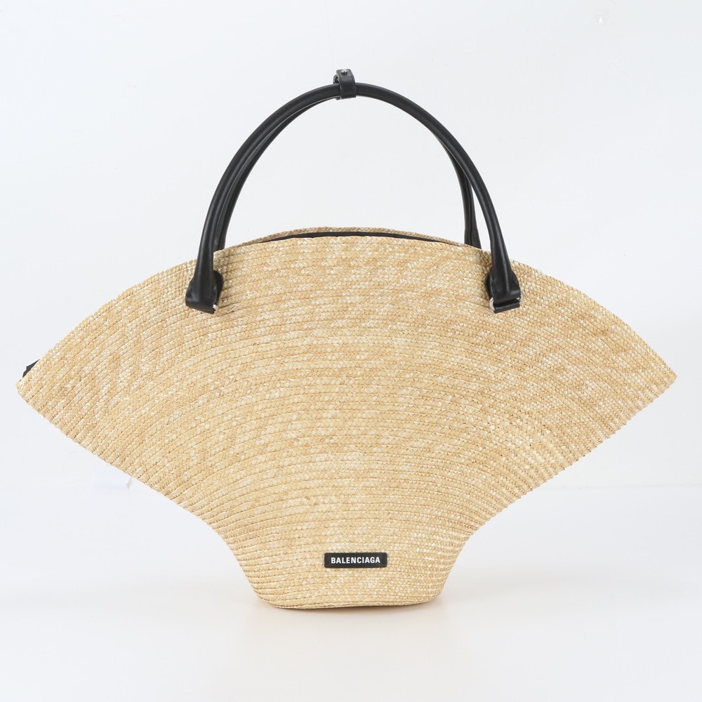 ■極美品 バレンシアガ ビーチバッグ かごバッグ ラフィアハンドバッグ