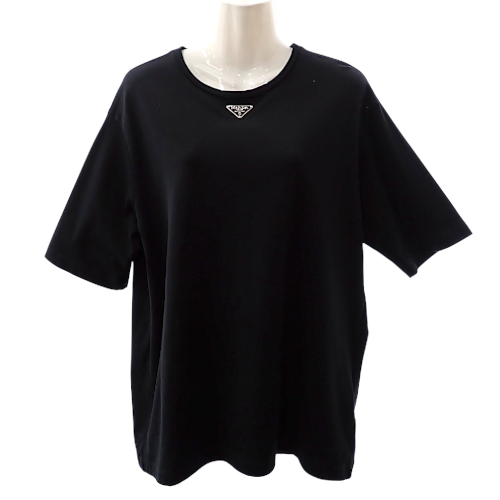 プラダ トライアングルロゴ サイズM Tシャツ ブラック【中古】【ABランク】