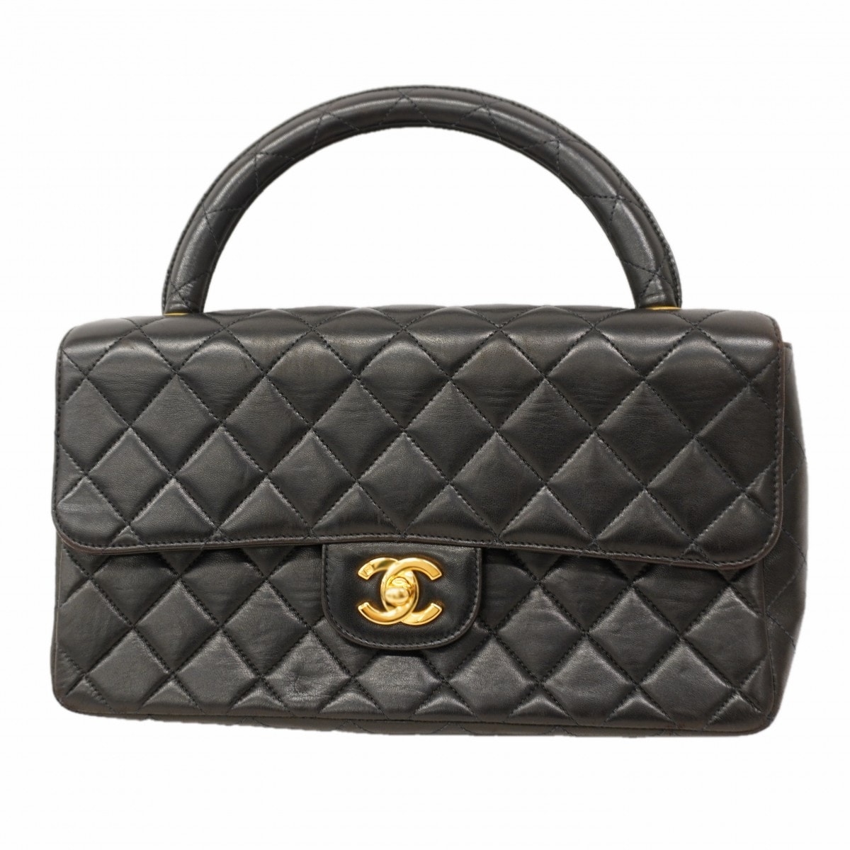 ★最終価格★SALE【6fa0590-k】シャネル ハンドバッグ マトラッセ ラムスキン ブラック ゴールド金具【中古】レディース