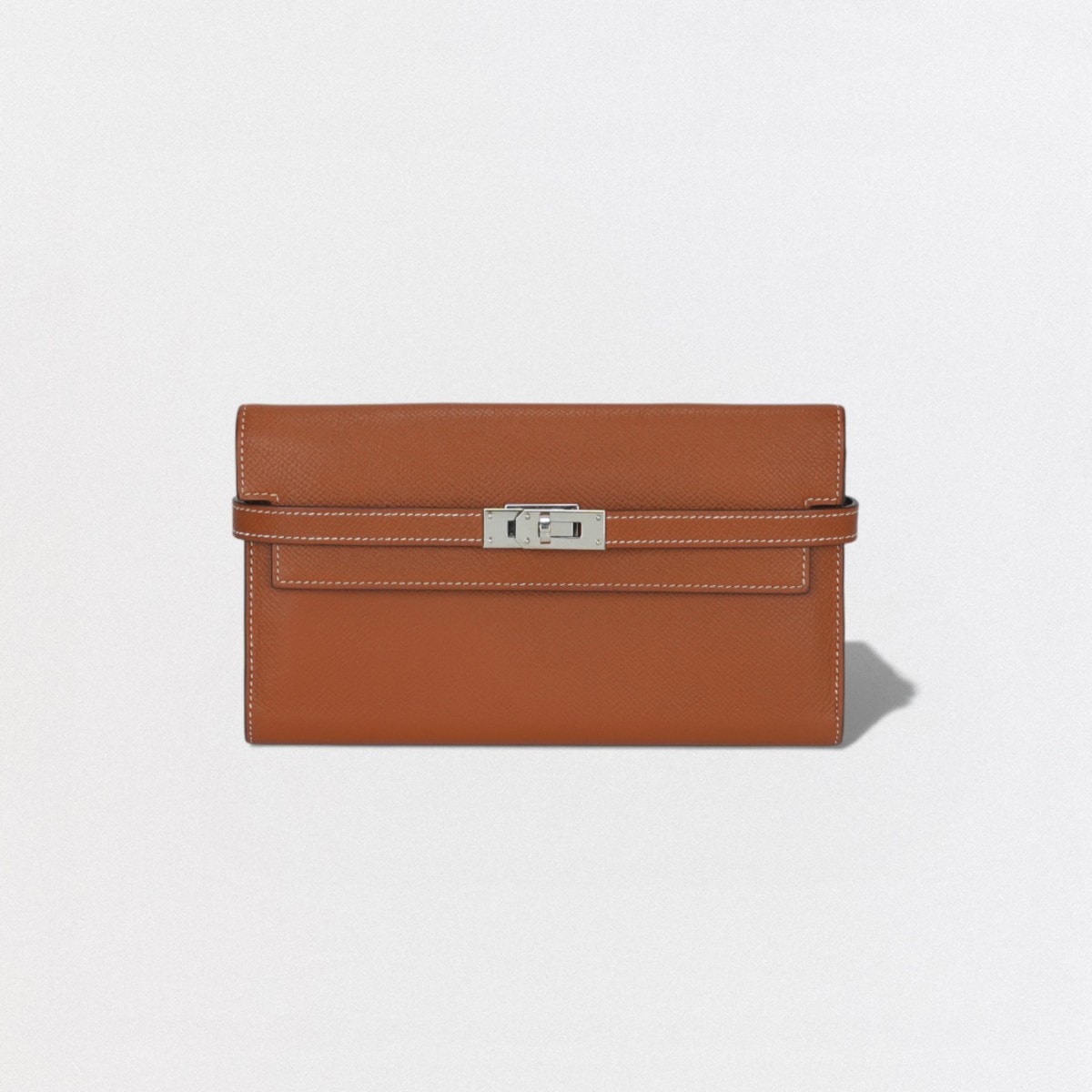 エルメス HERMES ケリーウォレット ケリーウォレットロング 財布 長財布 ロングウォレット エプソン ゴールド Gold ブラウン brown 茶 シルバー金具 ヴォーエプソン