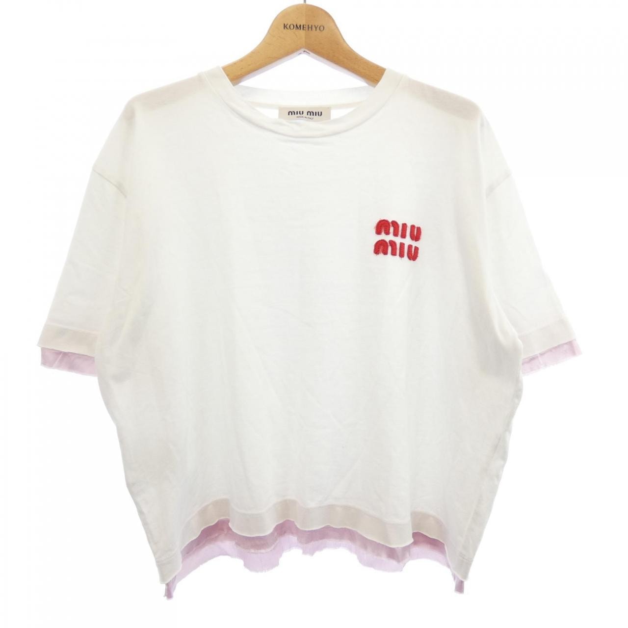 ミュウミュウ MIU MIU MIU MIU ロゴ MJN414 115H Tシャツ