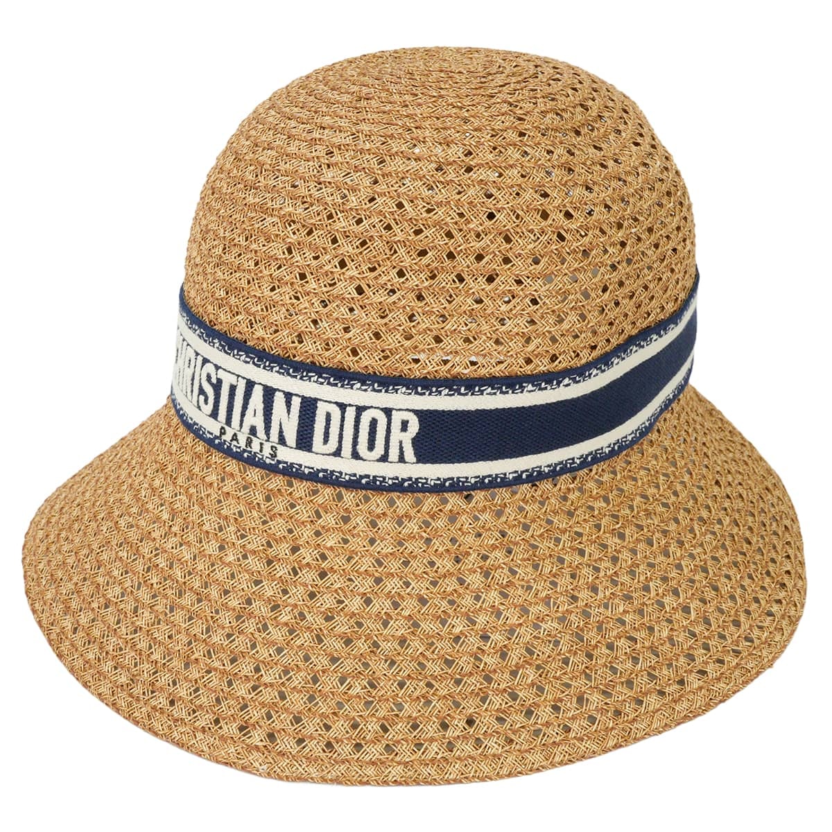 2021年春夏 Dior ディオール ハット 帽子 ストロー D-WAVE ワイドブリム クロッシュ #59 ナチュラル/ブルーディオリビエラ ペーパー/ポリエステル CPT10141ESTR 新品未使用