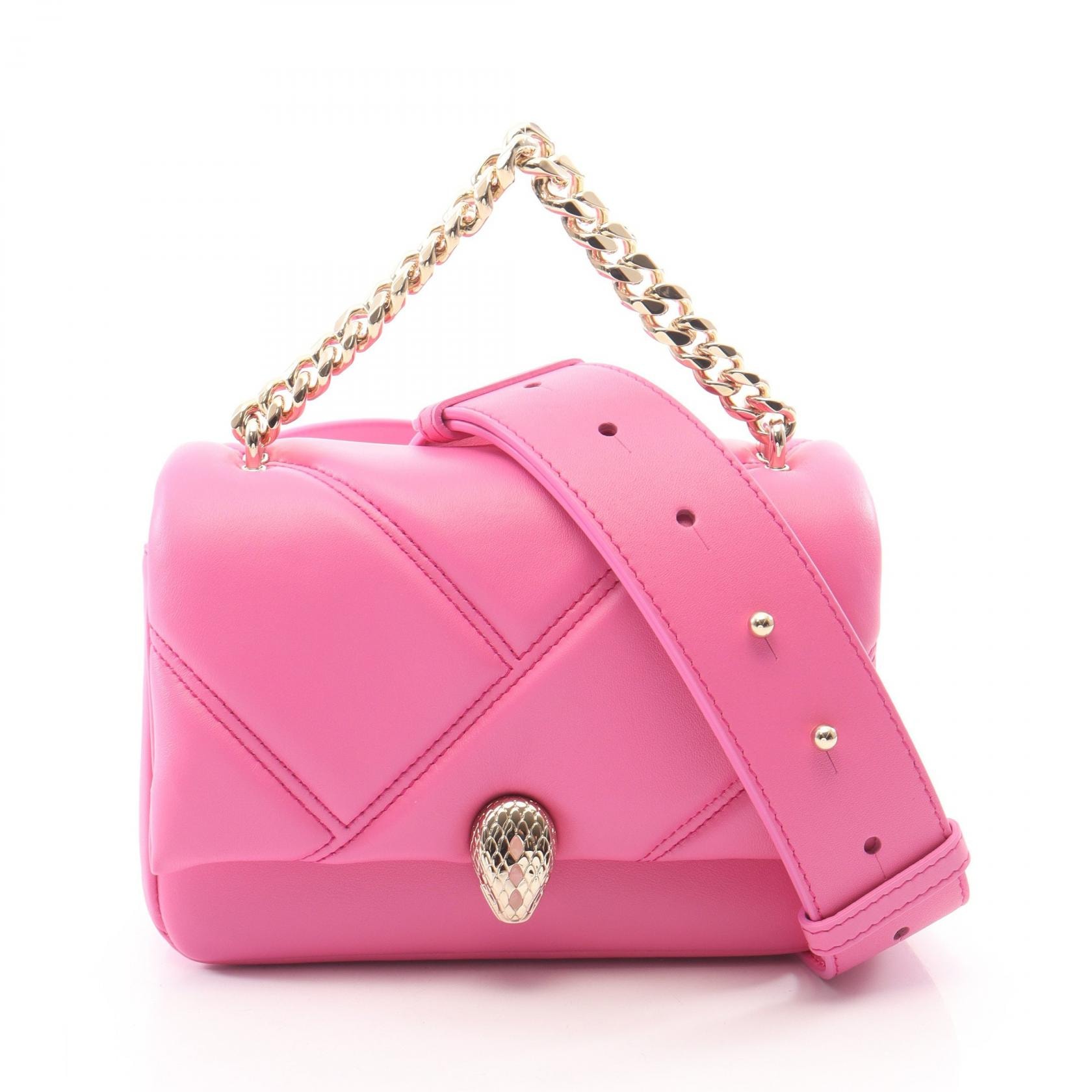 ブルガリ BVLGARI セルペンティ カボション ミニ 2WAY ハンドバッグ バッグ レザー レディース ピンク系 【中古】