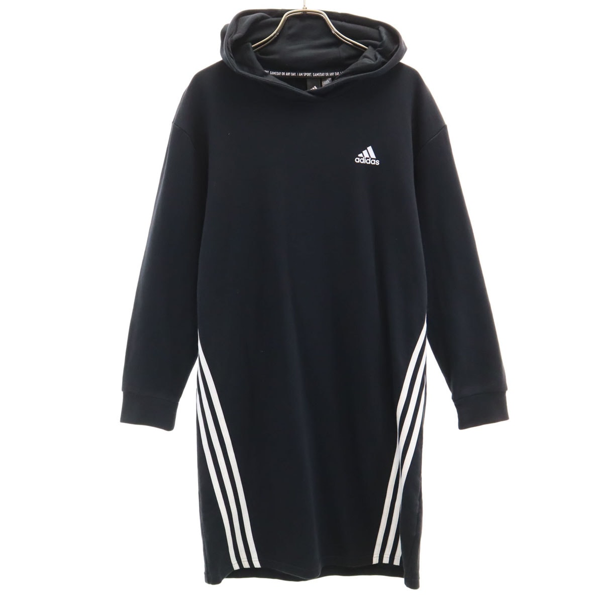 adidas アディダス 長袖 ロングワンピース 160 ブラック