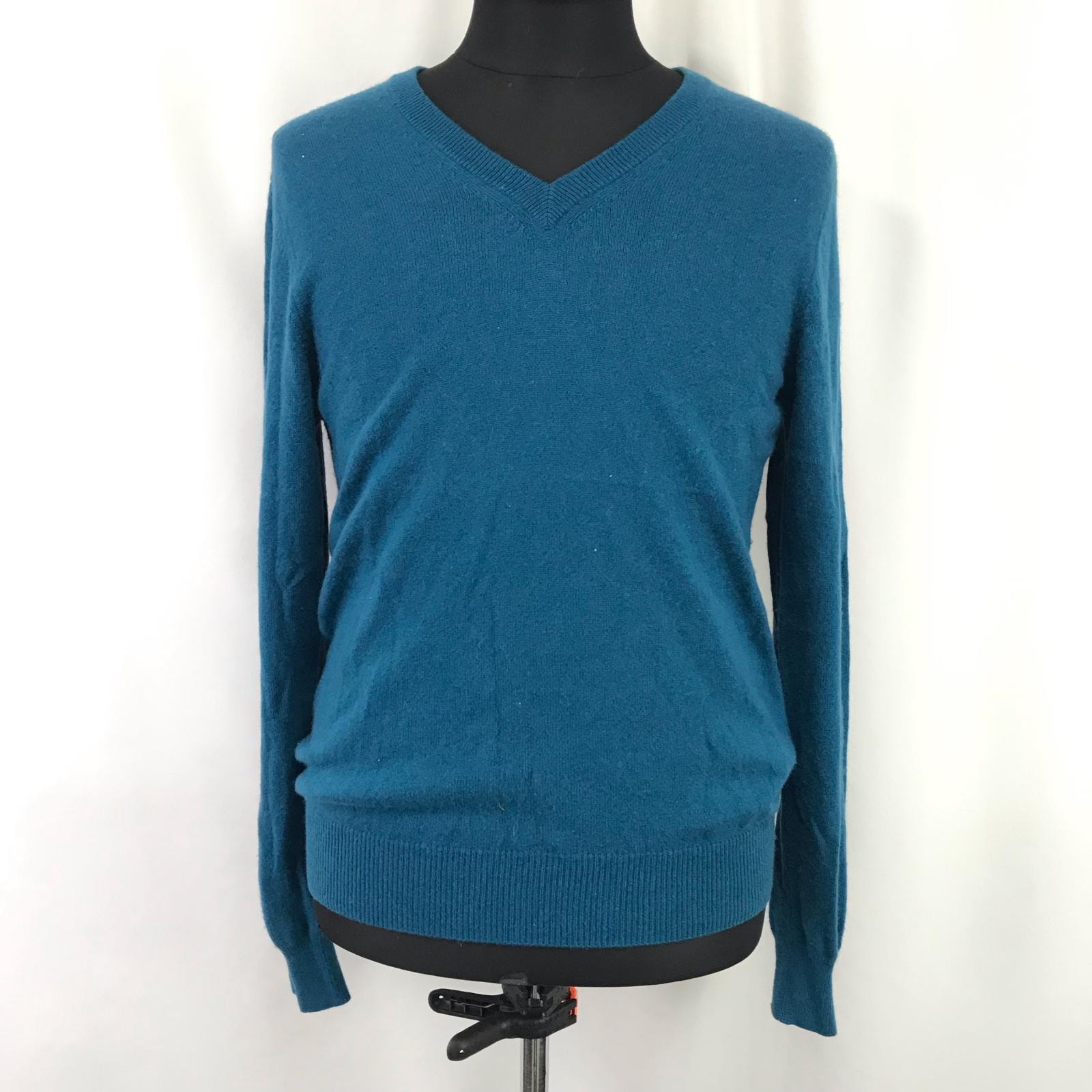 UNIQLO【ユニクロ】 カシミヤ100%/セーター【メンズM/青系/blue】長袖Tシャツ カットソー/Vネック/Tops/Shirt◆BJ050-g