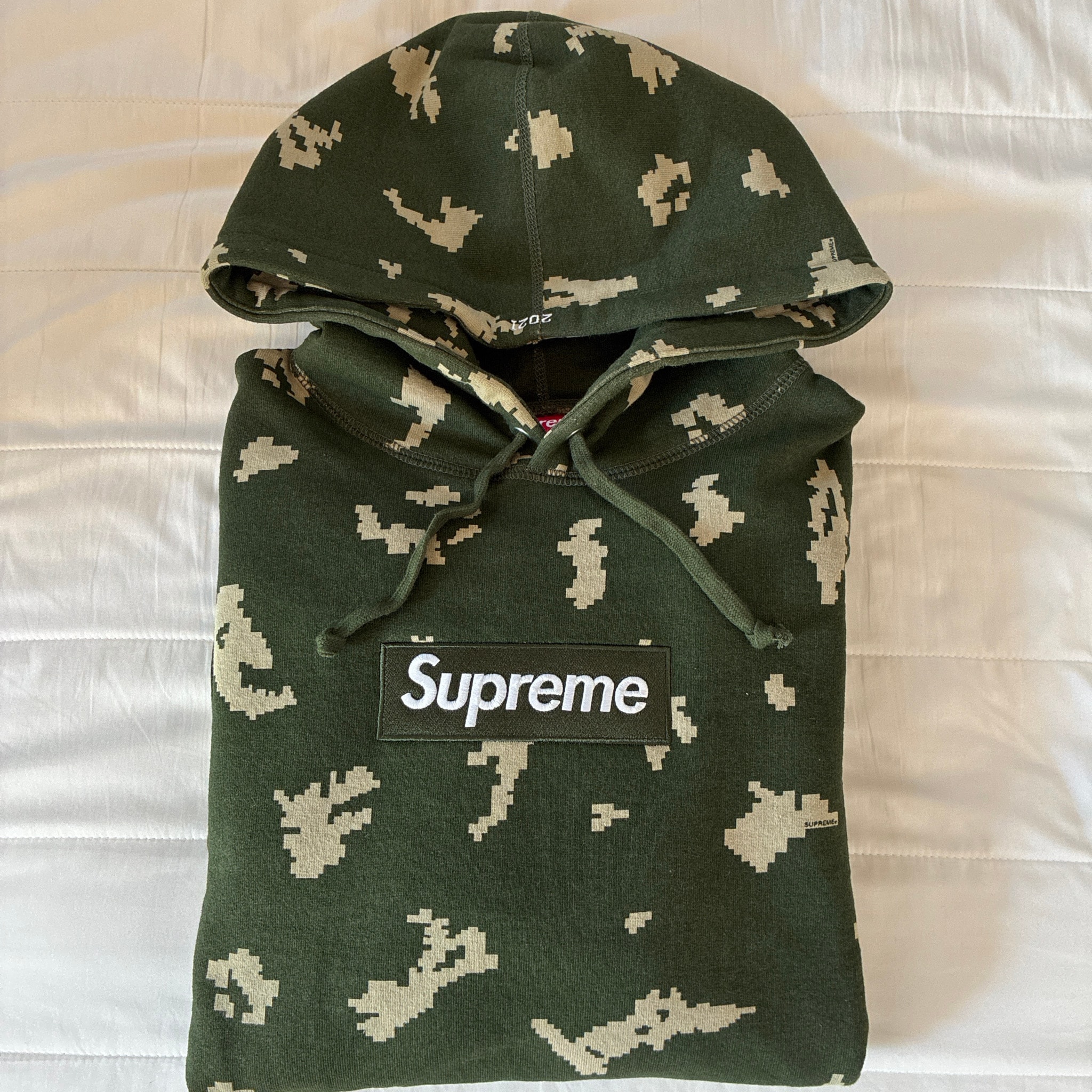 Supreme Box Logo Hooded Sweatshirt "Olive Russian Camo" (21FW)