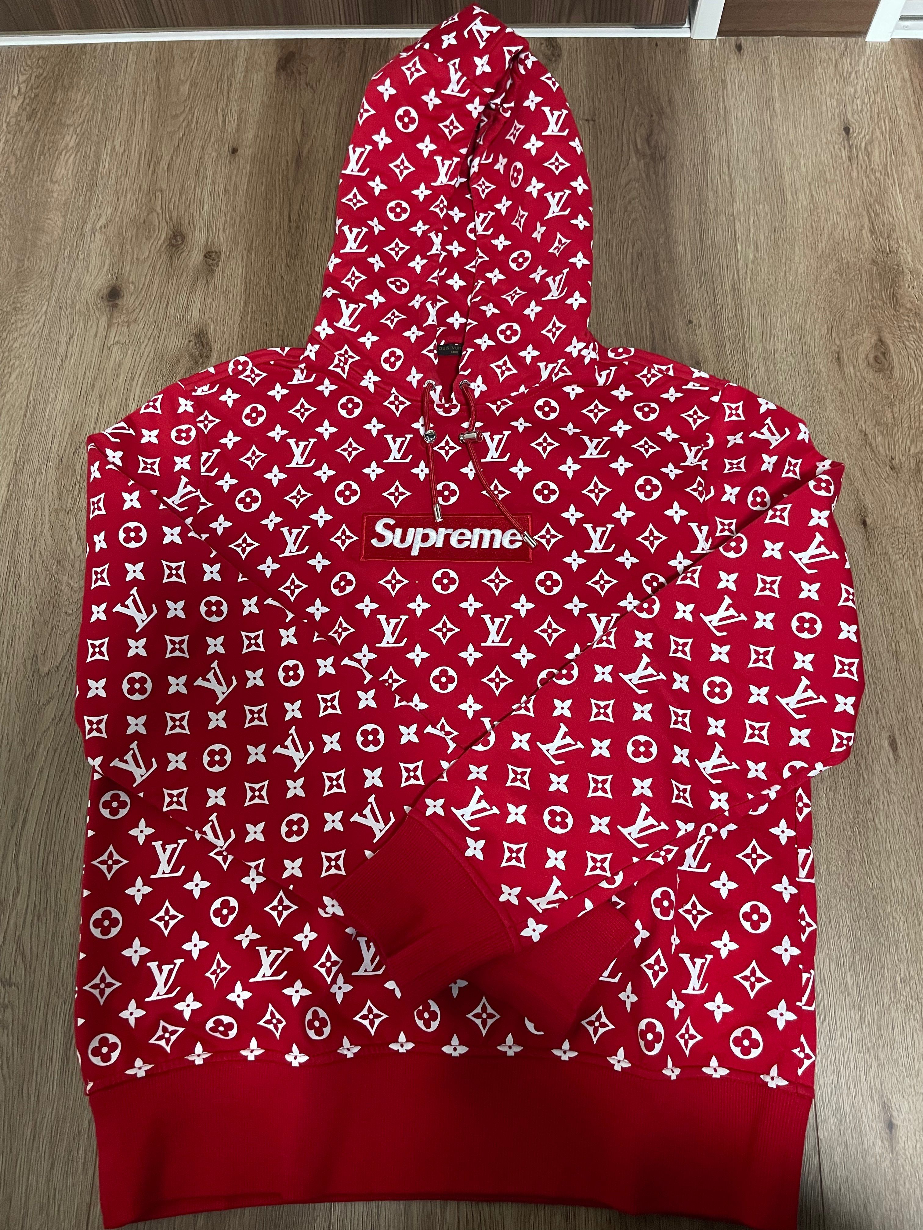Supreme / Louis Vuitton Box Logo Hooded Sweatshirt "Red"
