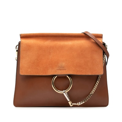 クロエ フェイ 斜め掛け ショルダーバッグ ブラウン レザー スウェード レディース Chloe 【中古】