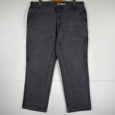 古着 カーハート Carhartt ワークパンツ ダブルニー ダック ペインターパンツ 作業着 ワンポイント ロゴ 大きいサイズ w40 L30 グレー メンズ