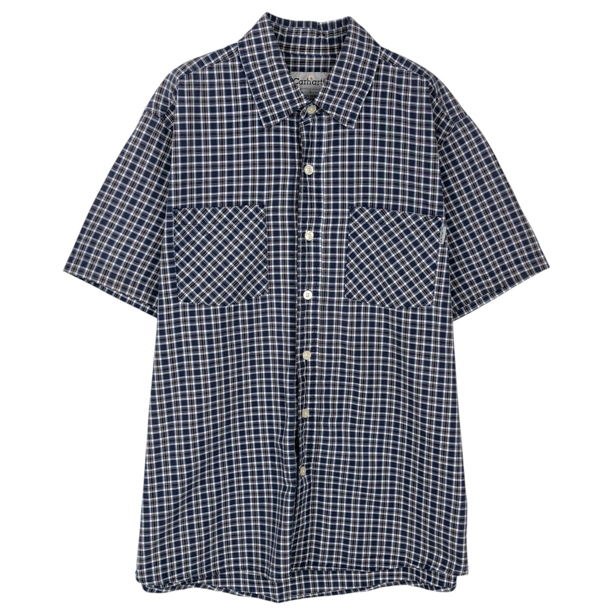 古着 カーハート Carhartt チェック柄 半袖 ワークシャツ メンズL相当/eaa647744