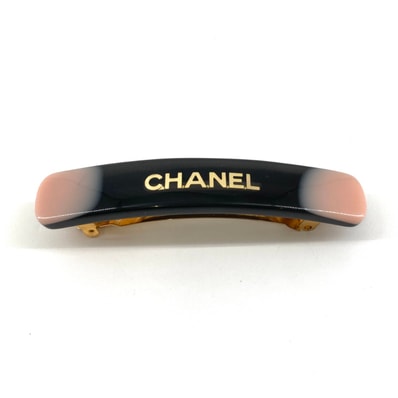 CHANEL(シャネル) ロゴ 01□A グラデーション バレッタ ピンク×ブラック