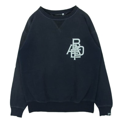 A BATHING APE アベイシングエイプ スウェット BAPE LOGO 前Vガゼット付 クルーネック スウェット ブラック【中古】