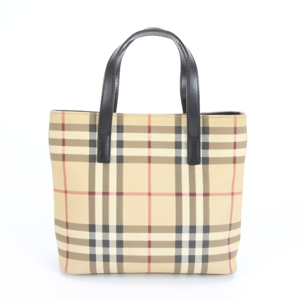 ■美品 バーバリー ノバ チェックスクエアトート バッグ