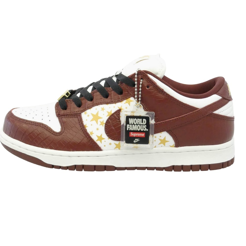 Supreme シュプリーム NIKE SB ナイキエスビー DH3228-103 フェイクバスターズ鑑定済 Nike ナイキ SB Dunk Low OG QS Gold Stars White Barkroot Brown ローカット【極上美品】【中古】