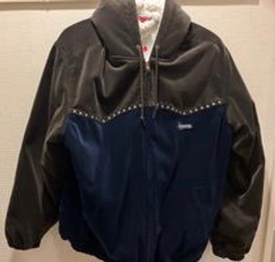 Supreme Studded Velvet Hooded Work Jacket "Olive"