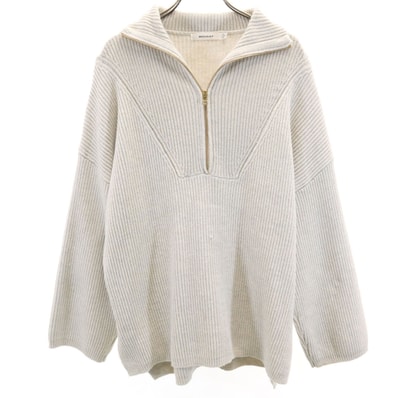 MOUSSY マウジー 長袖 ハーフジップ ニット F アイボリー系 セーター