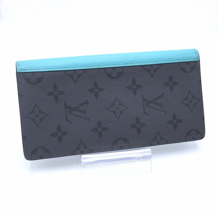 LOUIS VUITTON(ルイ・ヴィトン)ポルトフォイユ・ブラザ NM 長財布 モノグラム・エクリプス ブラック×ブルー メンズ RFID【中古】