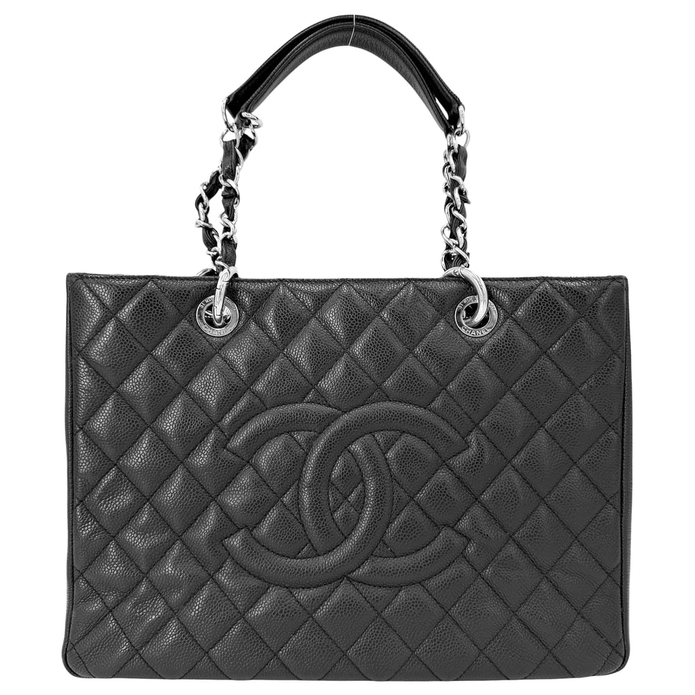 CHANEL シャネル ハンドバッグ GST マトラッセ チェーントートバッグ ココマーク 肩掛け A50995 キャビアスキン    ブラック 黒 シルバー金具 レディース【中古品】