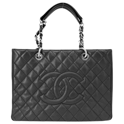 CHANEL シャネル ハンドバッグ GST マトラッセ チェーントートバッグ ココマーク 肩掛け A50995 キャビアスキン ブラック 黒 シルバー金具 レディース【中古品】