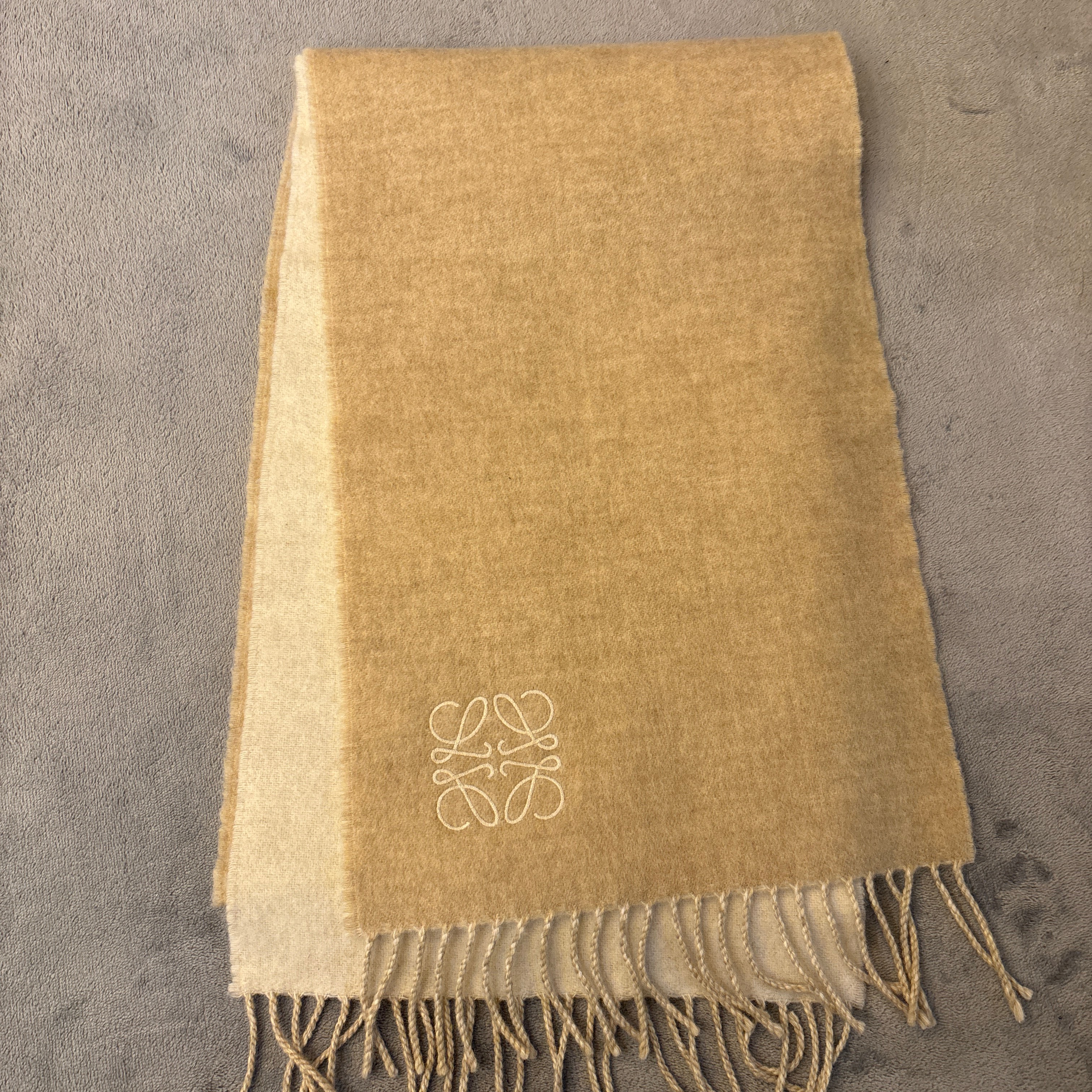 LOEWE Bicolor Scarf "Ivory/Sand"
