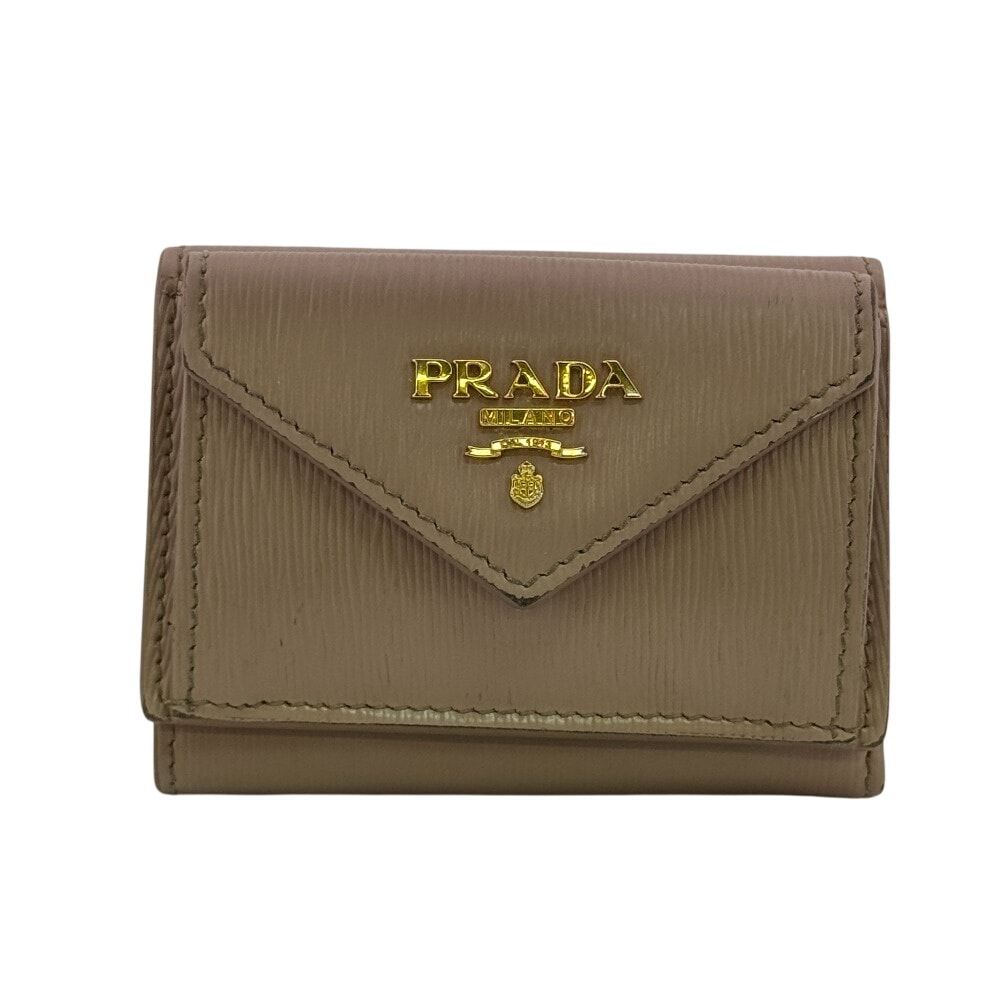 プラダ PRADA 三つ折り財布 ヴィッテロムーブ コンパクトウォレット ピンク