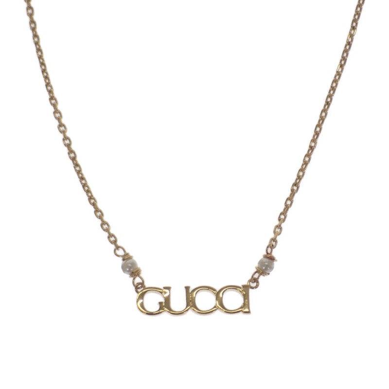 グッチ GUCCI スクリプト 777037 I4620 8078 ネックレス メタル ゴールド レディース【中古】【Aランク】