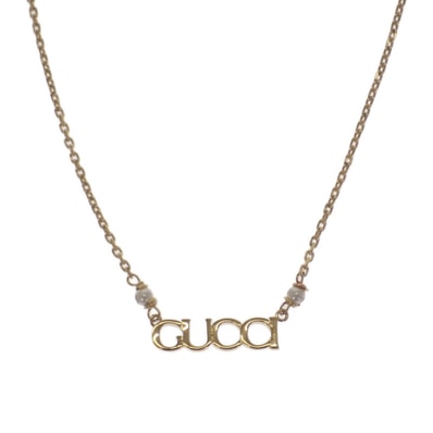 グッチ GUCCI スクリプト 777037 I4620 8078 ネックレス メタル ゴールド レディース【中古】【Aランク】