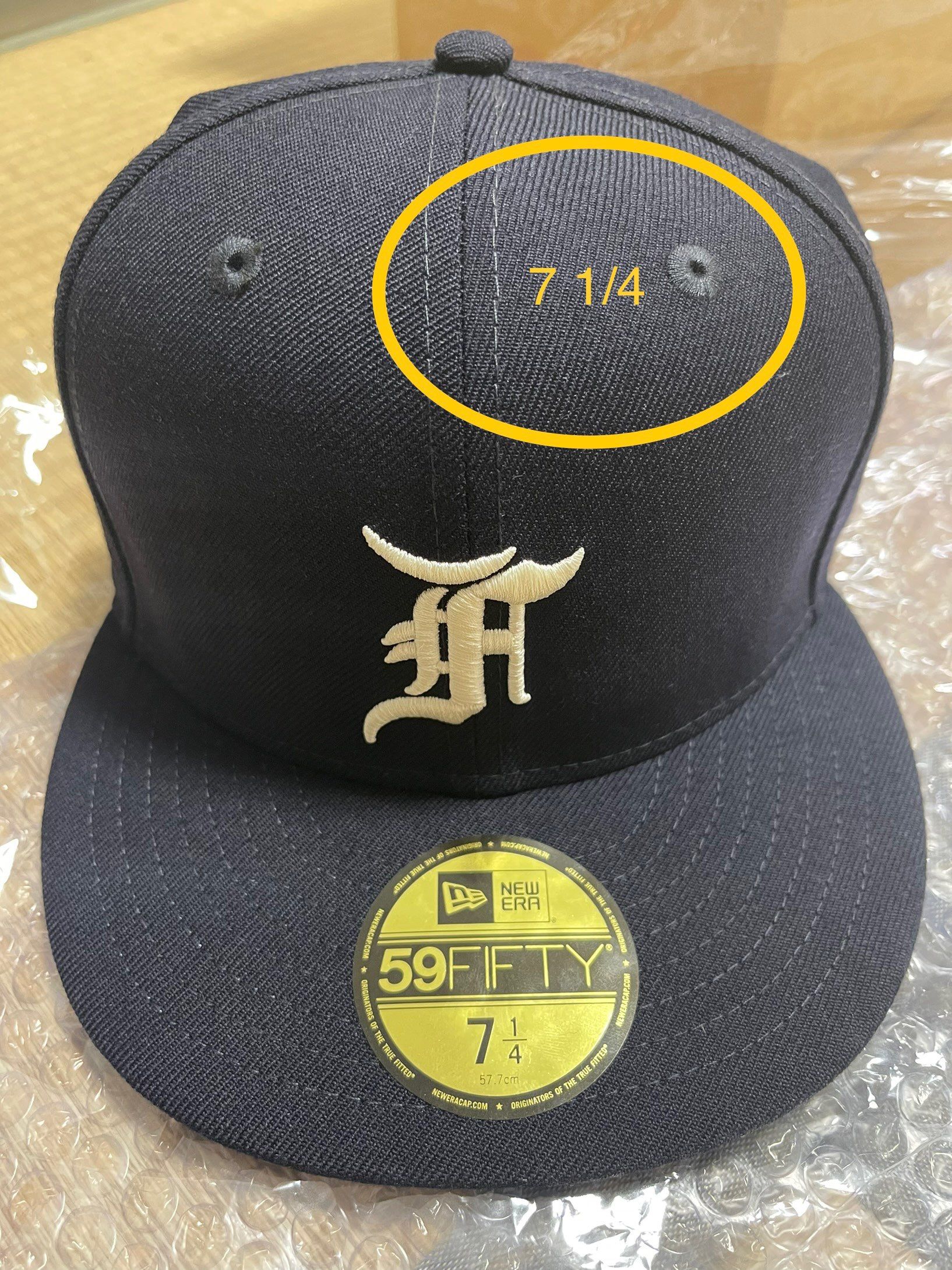 NEW ERA FEAR OF GOD ESSENTIALS 59FIFTY F LOGO Under Visor "Navy"