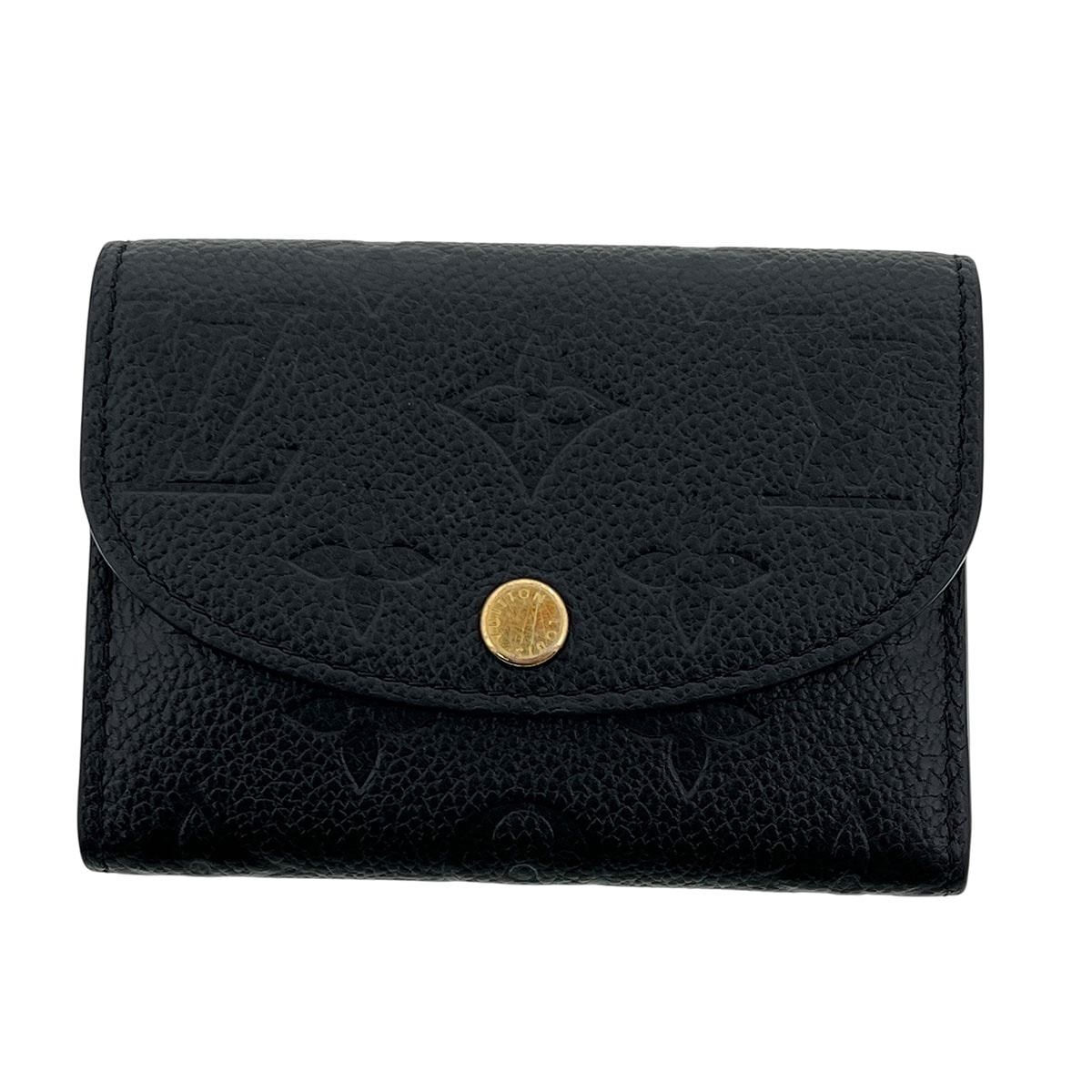 LOUIS VUITTON ルイ・ヴィトン ポルトモネ ロザリ モノグラム アンプラント 二つ折り財布 M81455 モノグラムアンプラント ブラック ゴールド金具 レディース【中古】