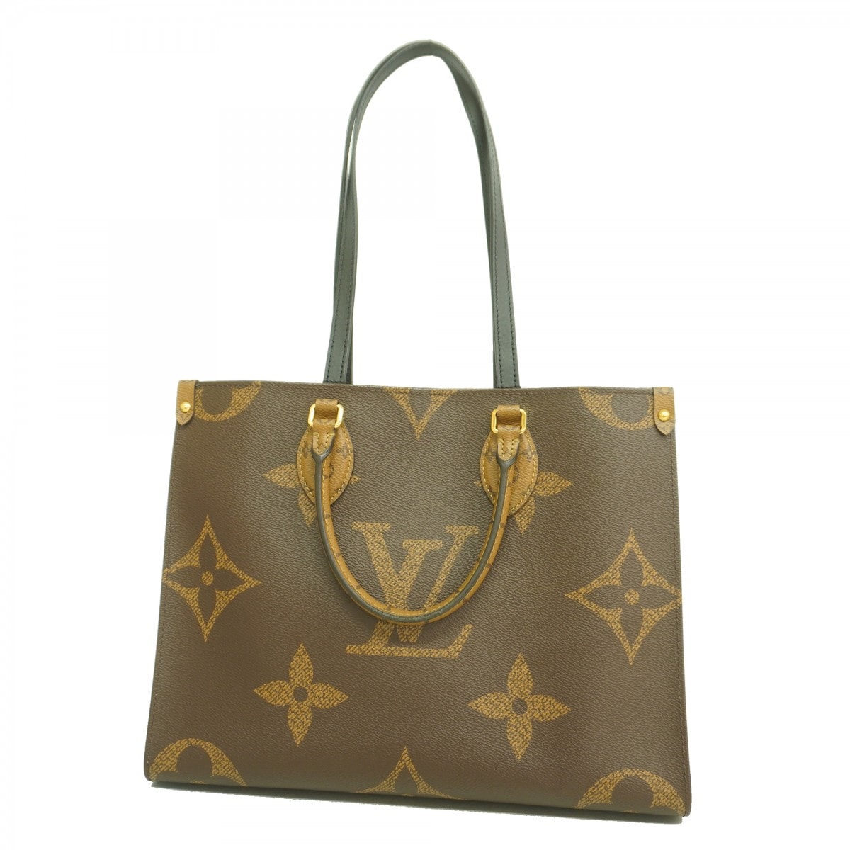 【6dd4444】ルイヴィトン トートバッグ モノグラム・ジャイアント/リバース オンザゴーMM M45321 ブラウン【中古】レディース