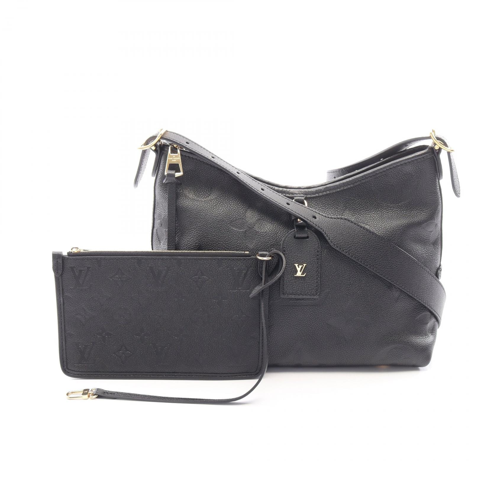 ルイ・ヴィトン LOUIS VUITTON キャリーオール ジップ NM PM モノグラム アンプラント ノワール ショルダーバッグ バッグ レザー レディース ブラック系 M46293 【中古】