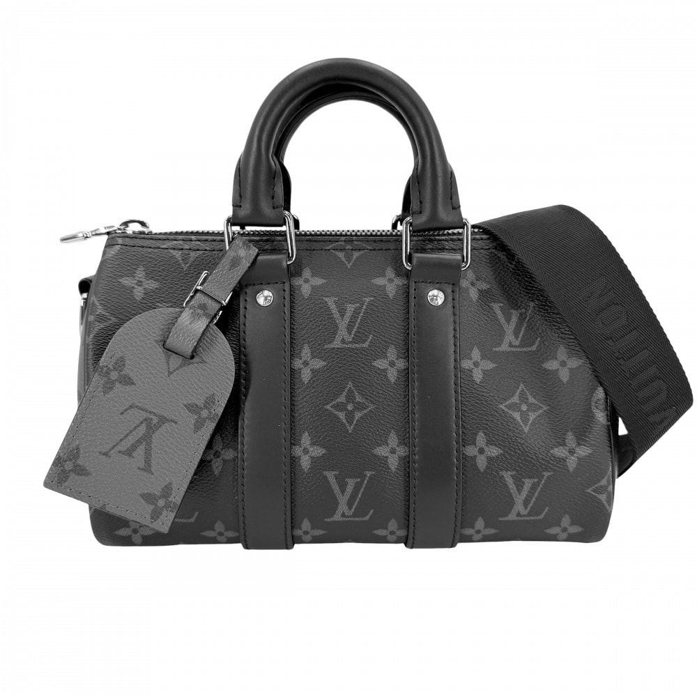 LOUIS VUITTON ルイヴィトン 2WAY モノグラムエクリプス キーポル・バンドリエール 25 ハンドバッグ ショルダーバッグ M46271 ブラック 黒 シルバー金具 メンズ【中古品】
