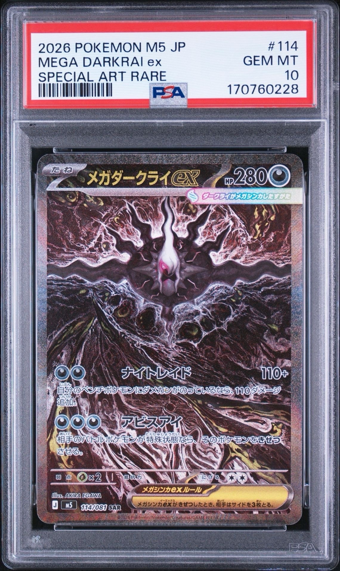 PSA10相当】メガダークライex SAR 114/081 アビスアイ 美品 PSA10 PSA10相当】メガダークライex SAR 114/081 アビスアイ 美品 PSA10