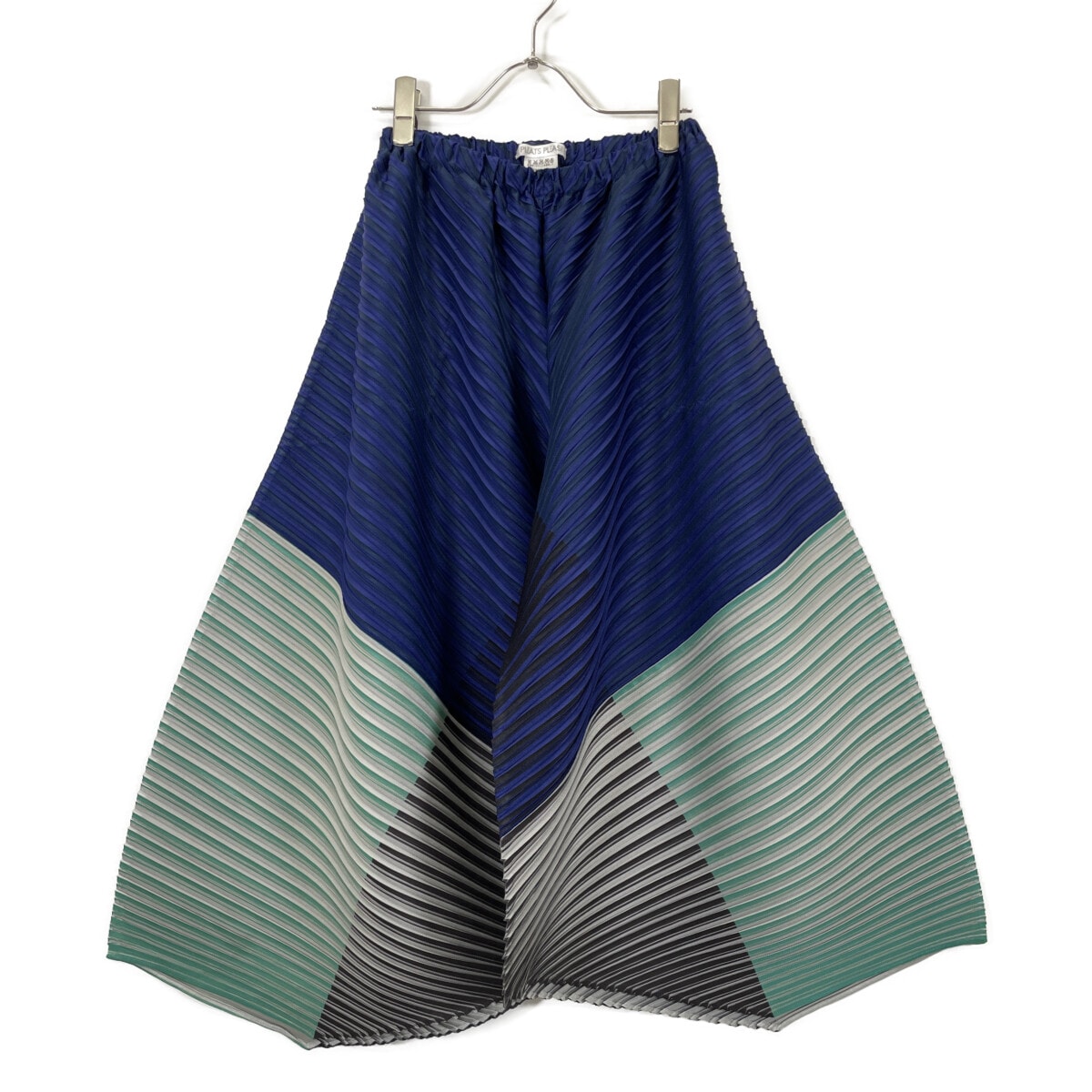 プリーツプリーズ PP53-JF552 ﾌﾞﾙｰ×ｸﾞﾚｰ×ｸﾞﾘｰﾝ ﾎﾟﾘｴｽﾃﾙ ﾌﾟﾘｰﾂｻﾙｴﾙﾜｲﾄﾞﾊﾟﾝﾂ 1