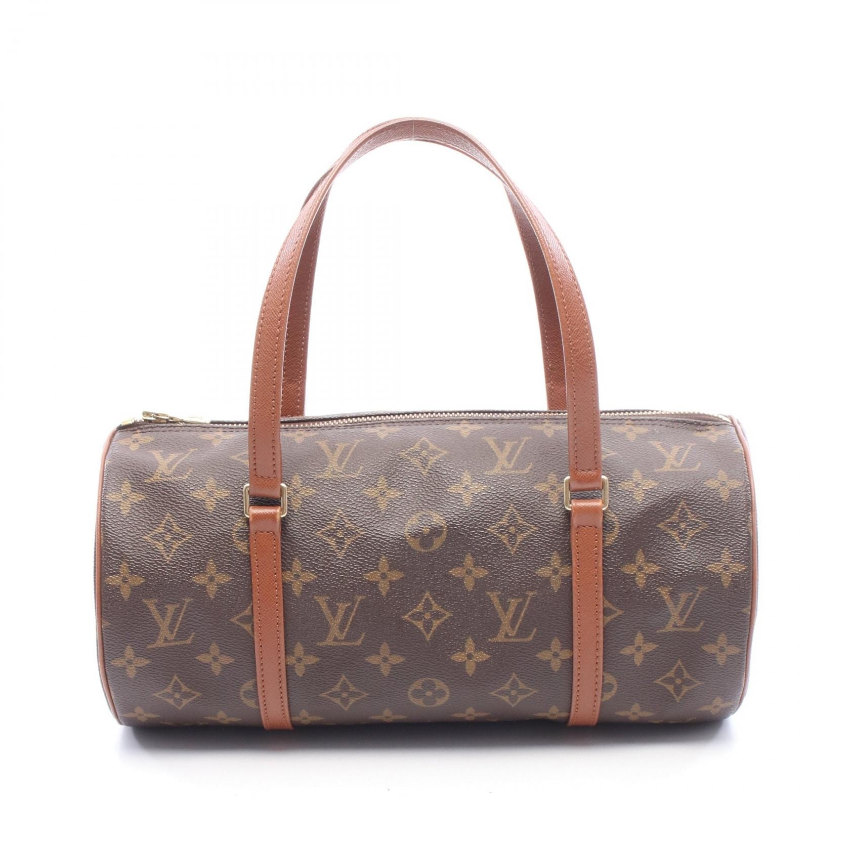ルイ・ヴィトン LOUIS VUITTON パピヨン30 モノグラム 旧型 ハンドバッグ バッグ PVCコーティングキャンバス レザー レディース ブラウン系 M51365 【中古】