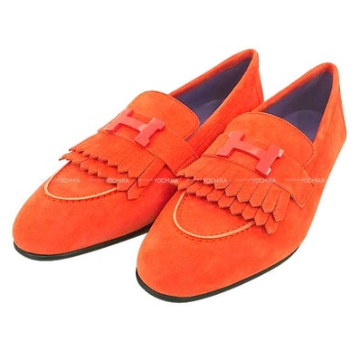 HERMES エルメス ローファー モカシン ロワイヤル ローズソルベ シェーブルヴェロア/ラッカー 25cm(#38.5) 新品