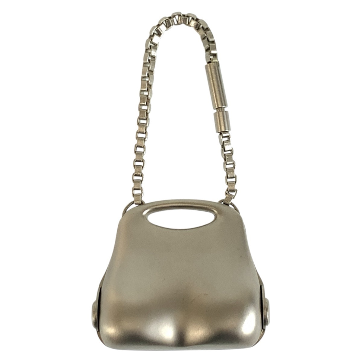 美品 CHANEL シャネル ヒップバッグ シルバー メタル キーホルダー バッグチャーム 1-0294725 【中古】