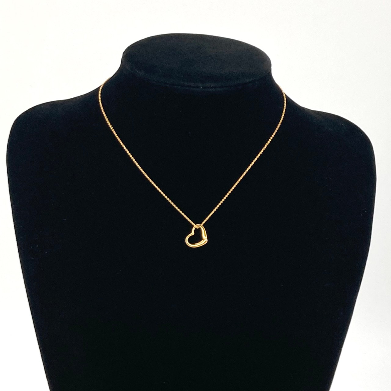 TIFFANY&Co.(ティファニー) オープン ハート ペンダント エルサペレッティ K18 ネックレス 2.86g イエローゴールド