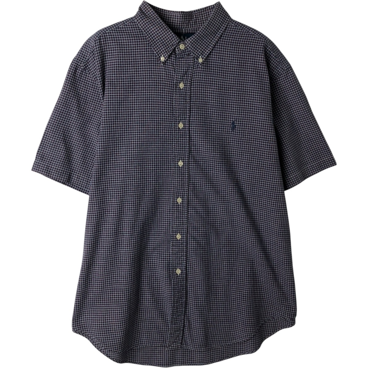 古着 ラルフローレン Ralph Lauren CLASSIC FIT クラシックフィット 半袖 ボタンダウン チェックシャツ メンズXL相当/eaa477570