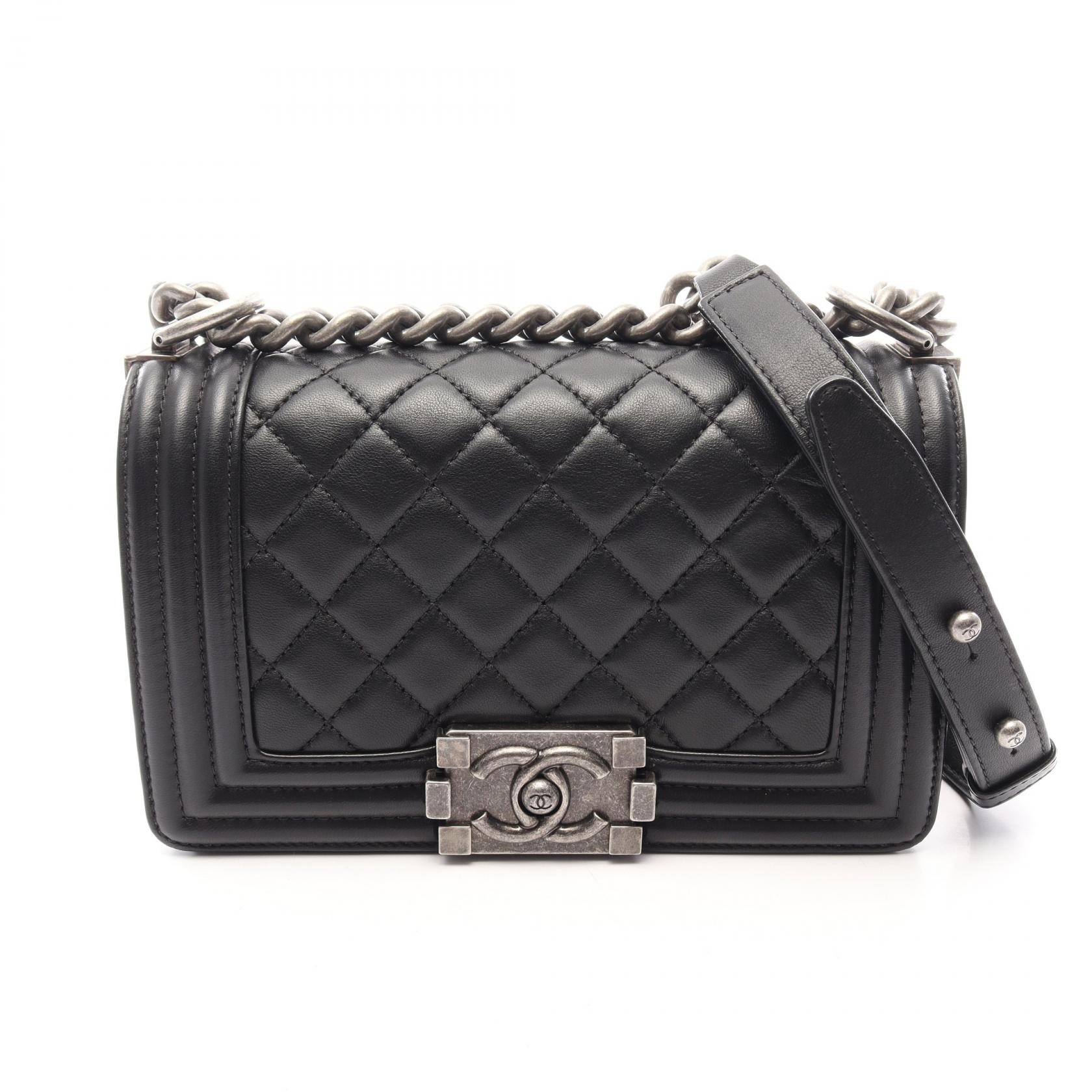 シャネル CHANEL ボーイシャネル スモール ショルダーバッグ バッグ ラムスキン(羊革) レディース ブラック系 【中古】