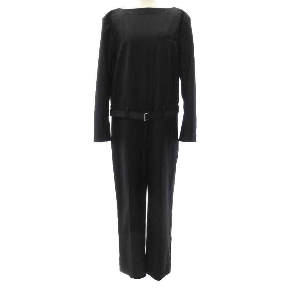 Sacai サカイ ツナギ 23-06521 ウール サイドライン オールインワン ツナギ ジャンプスーツ ブラック系 2【中古】