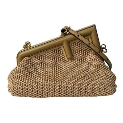 フェンディ FENDI ファースト スモール クラッチバッグ 2way ショルダーバッグ ラフィア 8PB129 レディース 斜めがけ クロスボディ