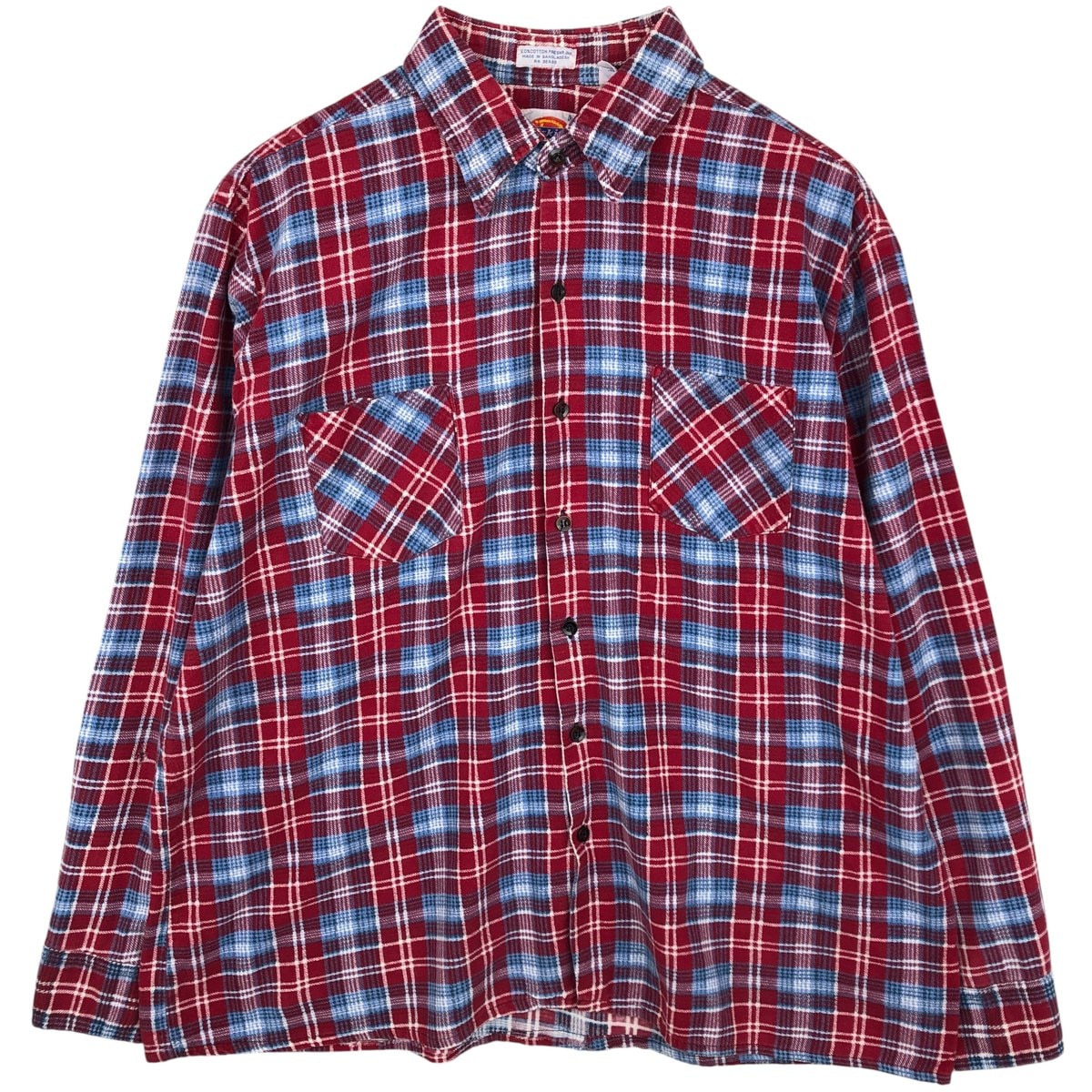 古着 80~90年代 ディッキーズ Dickies 長袖 プリントネルチェックシャツ ボックスシャツ メンズXL相当 ヴィンテージ/eaa615203